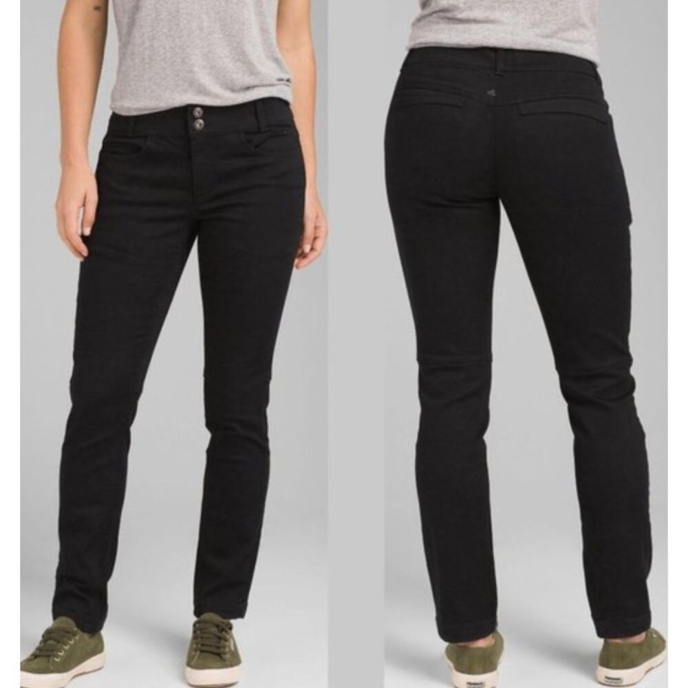 prAna NWT Women's Hayvin Pant Black Straight Leg Organic Cotton Casual Size 10